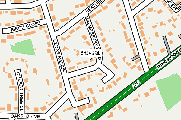 BH24 2QL map - OS OpenMap – Local (Ordnance Survey)