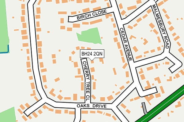 BH24 2QN map - OS OpenMap – Local (Ordnance Survey)