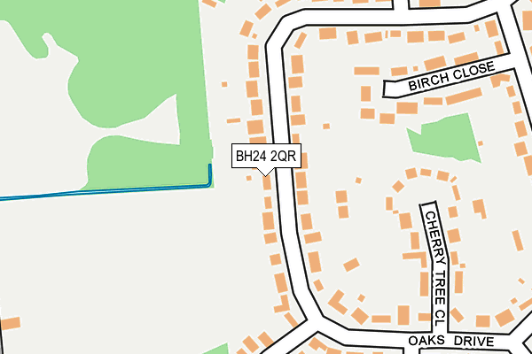 BH24 2QR map - OS OpenMap – Local (Ordnance Survey)