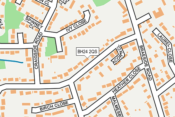BH24 2QS map - OS OpenMap – Local (Ordnance Survey)