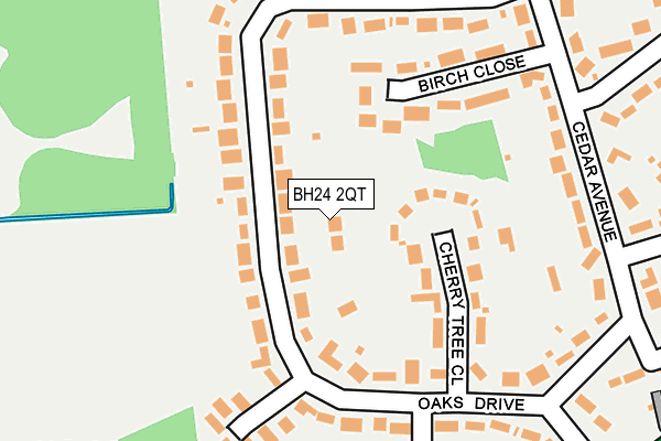 BH24 2QT map - OS OpenMap – Local (Ordnance Survey)