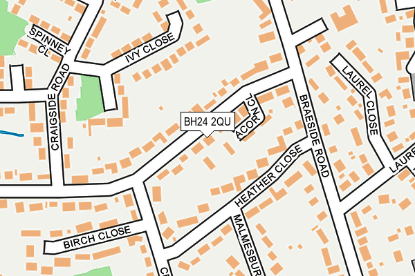 BH24 2QU map - OS OpenMap – Local (Ordnance Survey)
