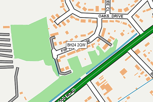 BH24 2QW map - OS OpenMap – Local (Ordnance Survey)