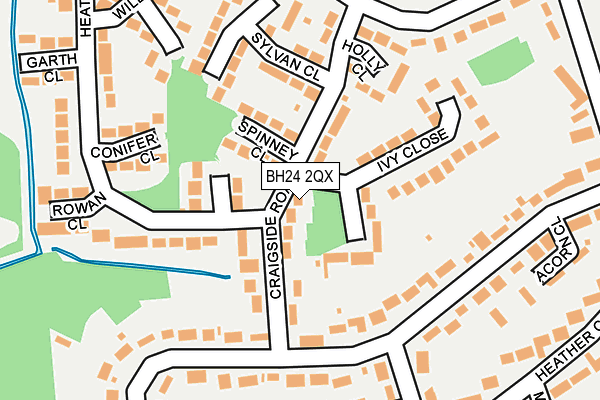 BH24 2QX map - OS OpenMap – Local (Ordnance Survey)