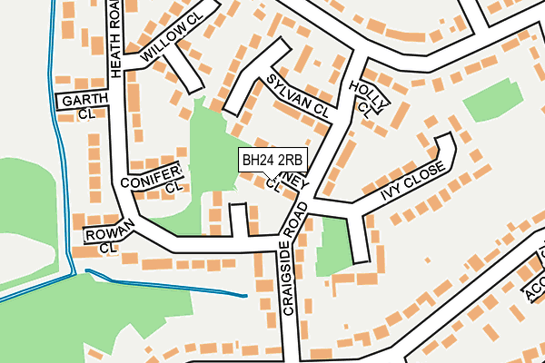 BH24 2RB map - OS OpenMap – Local (Ordnance Survey)