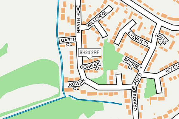 BH24 2RF map - OS OpenMap – Local (Ordnance Survey)