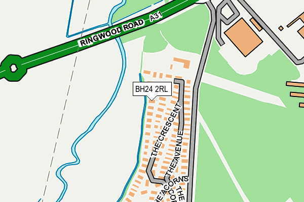 BH24 2RL map - OS OpenMap – Local (Ordnance Survey)