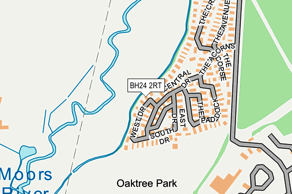 BH24 2RT map - OS OpenMap – Local (Ordnance Survey)