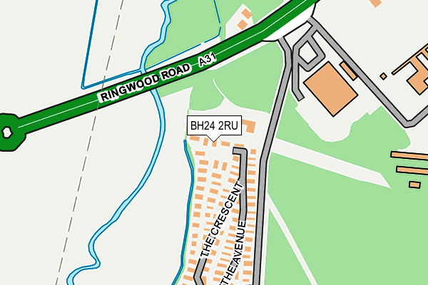 BH24 2RU map - OS OpenMap – Local (Ordnance Survey)