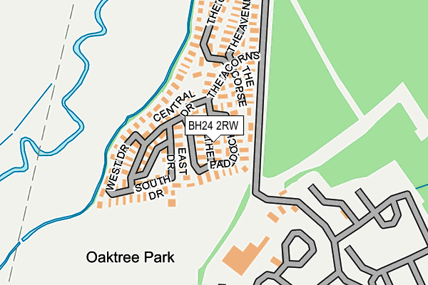 BH24 2RW map - OS OpenMap – Local (Ordnance Survey)