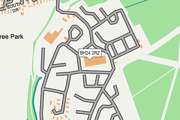 BH24 2RZ map - OS OpenMap – Local (Ordnance Survey)