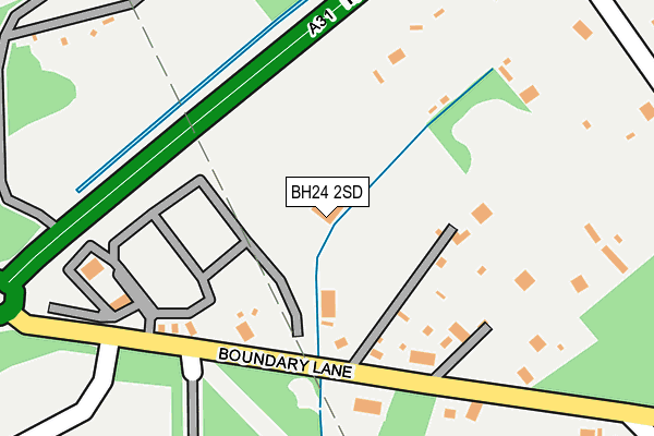 BH24 2SD map - OS OpenMap – Local (Ordnance Survey)