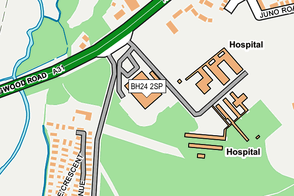 BH24 2SP map - OS OpenMap – Local (Ordnance Survey)