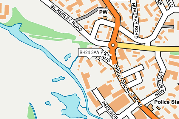 BH24 3AA map - OS OpenMap – Local (Ordnance Survey)