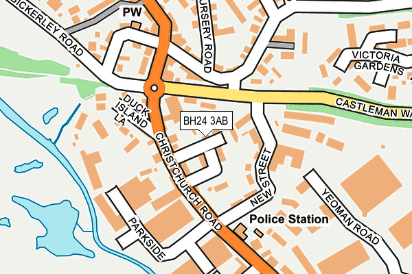 BH24 3AB map - OS OpenMap – Local (Ordnance Survey)
