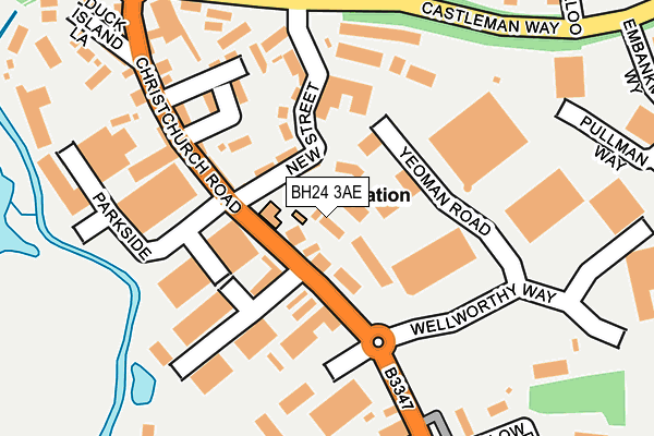 BH24 3AE map - OS OpenMap – Local (Ordnance Survey)