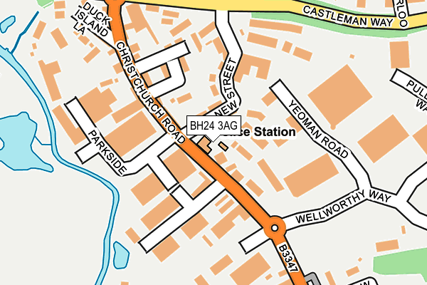 BH24 3AG map - OS OpenMap – Local (Ordnance Survey)