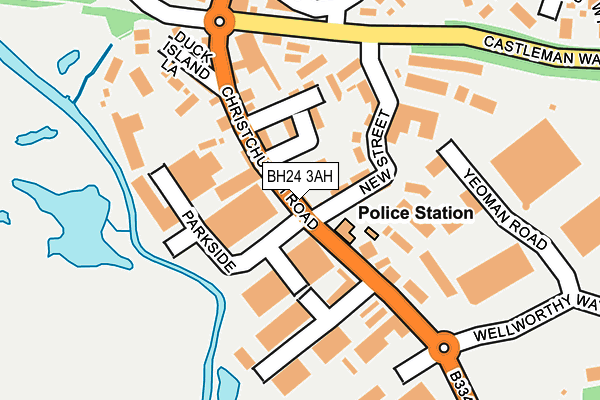 BH24 3AH map - OS OpenMap – Local (Ordnance Survey)