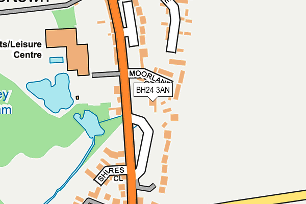 BH24 3AN map - OS OpenMap – Local (Ordnance Survey)
