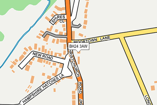 BH24 3AW map - OS OpenMap – Local (Ordnance Survey)