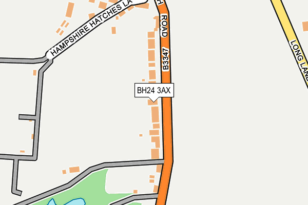 BH24 3AX map - OS OpenMap – Local (Ordnance Survey)
