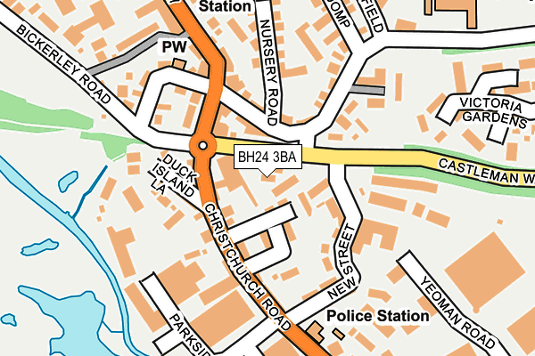 BH24 3BA map - OS OpenMap – Local (Ordnance Survey)