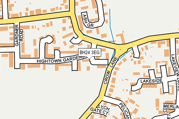 BH24 3EG map - OS OpenMap – Local (Ordnance Survey)