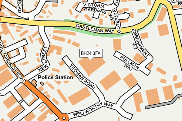 BH24 3FA map - OS OpenMap – Local (Ordnance Survey)