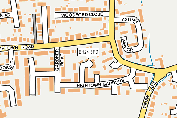 BH24 3FD map - OS OpenMap – Local (Ordnance Survey)