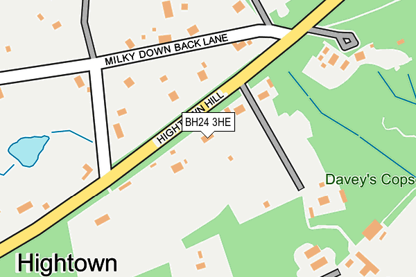BH24 3HE map - OS OpenMap – Local (Ordnance Survey)