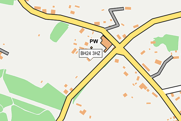 BH24 3HZ map - OS OpenMap – Local (Ordnance Survey)