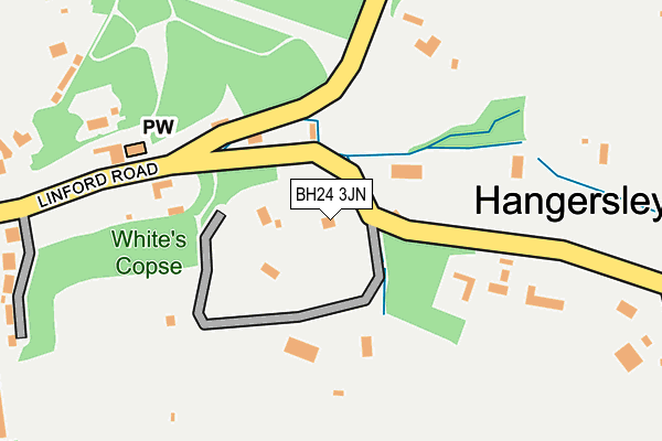 BH24 3JN map - OS OpenMap – Local (Ordnance Survey)