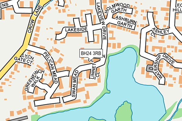 BH24 3RB map - OS OpenMap – Local (Ordnance Survey)
