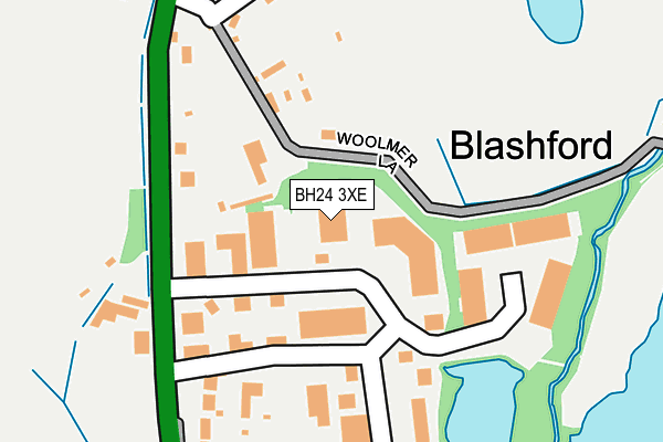 BH24 3XE map - OS OpenMap – Local (Ordnance Survey)