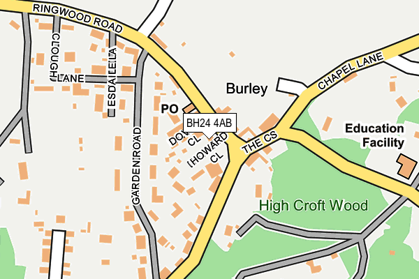 BH24 4AB map - OS OpenMap – Local (Ordnance Survey)