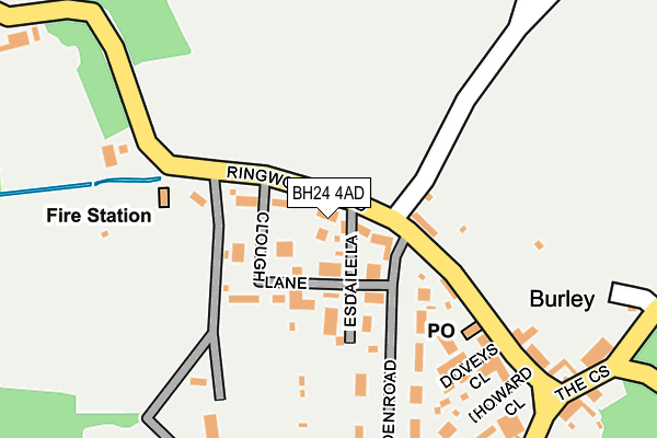 BH24 4AD map - OS OpenMap – Local (Ordnance Survey)
