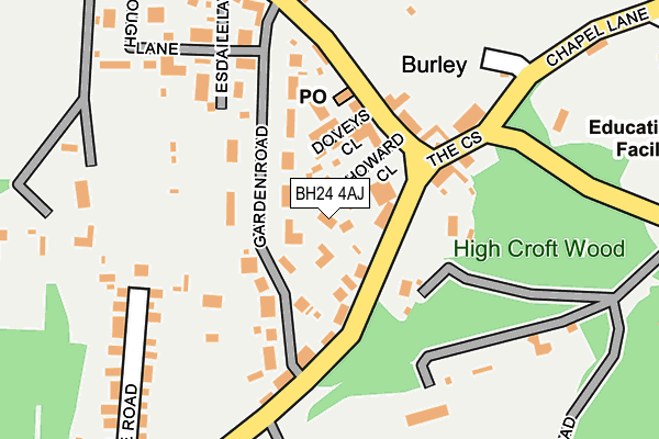 BH24 4AJ map - OS OpenMap – Local (Ordnance Survey)