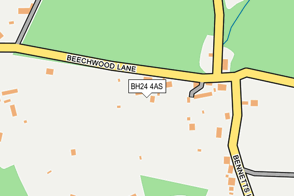 BH24 4AS map - OS OpenMap – Local (Ordnance Survey)
