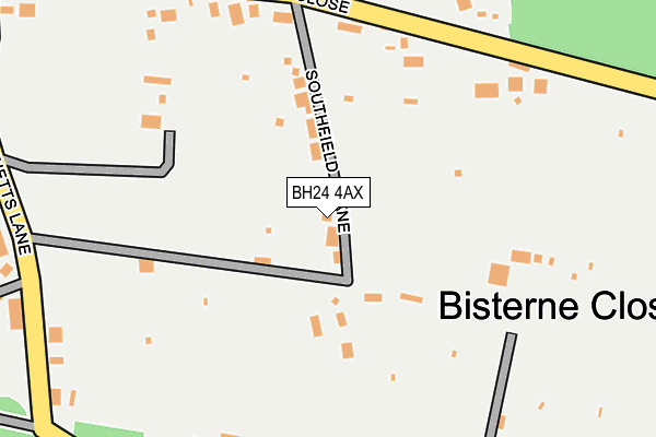 BH24 4AX map - OS OpenMap – Local (Ordnance Survey)