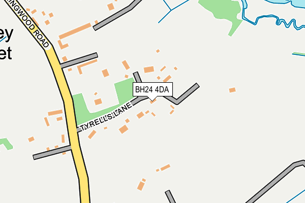 BH24 4DA map - OS OpenMap – Local (Ordnance Survey)