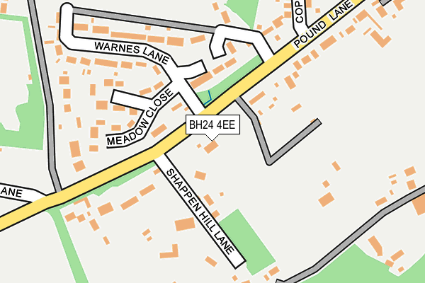 BH24 4EE map - OS OpenMap – Local (Ordnance Survey)