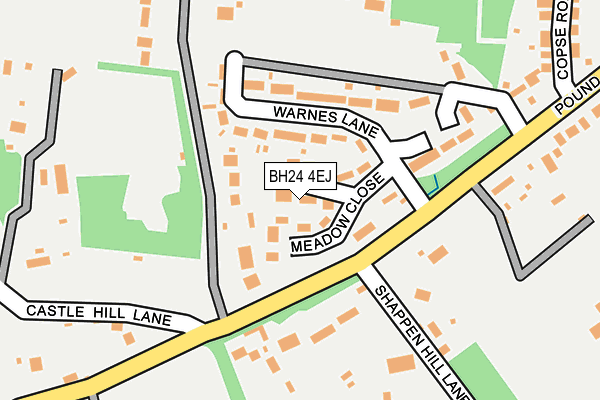 BH24 4EJ map - OS OpenMap – Local (Ordnance Survey)