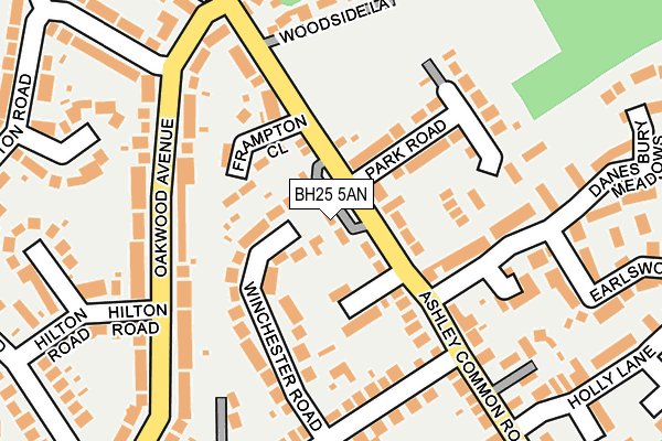 BH25 5AN map - OS OpenMap – Local (Ordnance Survey)