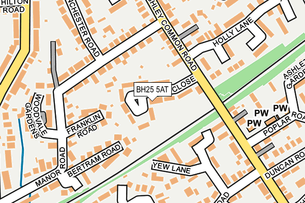BH25 5AT map - OS OpenMap – Local (Ordnance Survey)