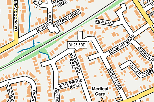 BH25 5BD map - OS OpenMap – Local (Ordnance Survey)