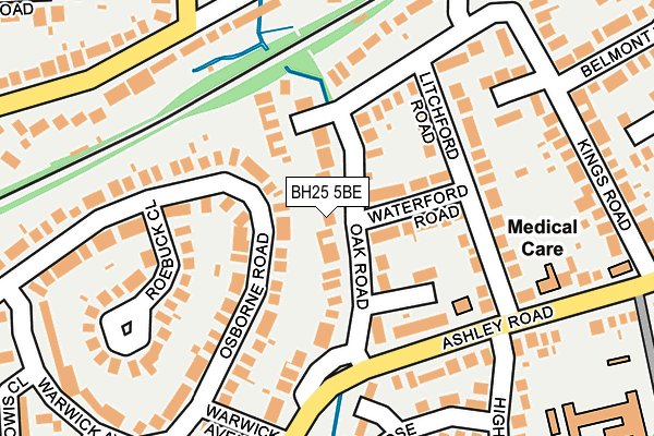 BH25 5BE map - OS OpenMap – Local (Ordnance Survey)