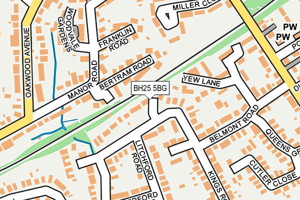 BH25 5BG map - OS OpenMap – Local (Ordnance Survey)