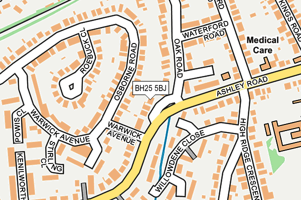 BH25 5BJ map - OS OpenMap – Local (Ordnance Survey)