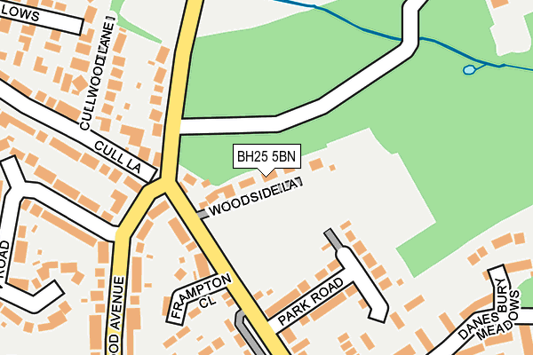 BH25 5BN map - OS OpenMap – Local (Ordnance Survey)