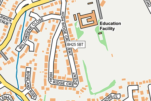 BH25 5BT map - OS OpenMap – Local (Ordnance Survey)